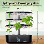 Ahopegarden Hydroponics Growing System kit: 12 Pods Indoor Herb Garden with Smart Environmental Detection - Full Spectrum LED Grow Light for Growing Vegetables，Herbs and Lettuce - Home Gardening