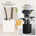 4FT Artificial Ficus Tree with White Planter and Pebbles,Faux Silk Tree with Lifelike Leaves and Realistic Trunk,Tall Fake Potted Plant for Home and Office Décor Indoor and Outdoor (4FT)