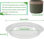 12 Pack 10 Inch Round Plant Saucers for Less 8 Inch Pot Indoors Outdoors Plant Trays for Pots Planter Saucer Plastic Drip Tray Planter Water Tray (Clear, 10"(12pcs))