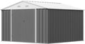 Patiowell 10x10 FT Storage Shed, Outdoor Metal Sheds with Lockable Door and Sloping Roof, Waterproof Outside Large Garden Tool Shed with Breathable Vents for Patio Lawn Backyard, Gray