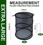 4 Pack Pop up Plant Covers Tent from Animals, 20"H X 13"D Insect Barrier Mesh Plant Guard Cover Net Black Garden Plant Protectors Mini Greenhouse Plant Protection Cage with Stakes for Outdoor Plants