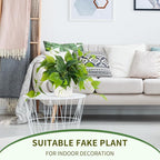 JPSOR Faux Plants Indoor, Pothos Small Fake Plants for Home Decor Indoor Fake Potted Plant Artificial Plants for Living Room Shelf Home Office Decor（White Ceramic Pot）
