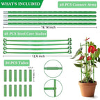 63Inch Tomato Cage for Garden Plant Support, 4Pack Adjustable Tall Tomato Cages Garden Stakes, Tomato Trellis for Pots, Tomato Cage Plant Trellis for Raised Garden Bed Climbing Plants Flowers