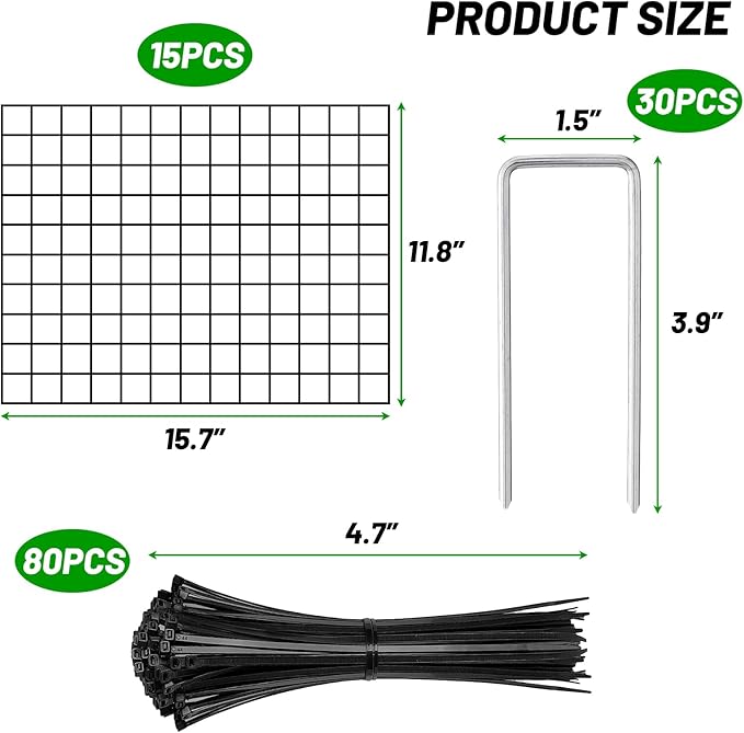 UNIFAMILY 15 Pcs Plant Protectors from Animals, 5 Packs Metal Plant Cage to Keep Animals Out, 16x 12 in Plant Protector from Rabbits, Chicken Wire Cages for Vegetables from Rabbits Squirrels Chickens