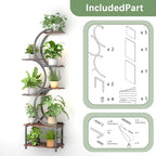 REFGY Plant Stand Indoor with Grow Lights, 65 inch Tall Plant Shelf for Multiple Plants, 7 Tiered Metal Plant Stands Indoor, for Living Room, Corners Patio Balcony or Office (Rustic Brown)