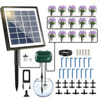 Breeze Touch Solar Drip Irrigation Kit 50FT, Automatic Garden Watering System with Timer, Draws Water from Container, Supports 15 Pots for Balcony, Patio, Indoor & Outdoor Plants