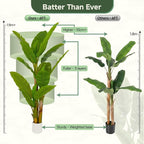 6ft Artificial Banana Tree Extra Tall Fake Plants Indoor for Living Room Large Faux Tree High End Realistic Floor Plant Big Silk Tree for Home Office Pet Friendly Large Indoor Plant Tropical Decor
