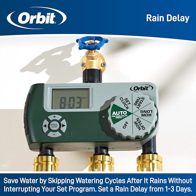 Orbit 56082 3-Outlet Programmable Digital Hose Watering Timer,(Pack of 4)