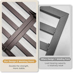 Plant Stand Indoor Outdoor, Foldable Metal Plant Shelf for Multiple Pots, Mid Century Slatted Bench for Patio Garden, Heavy Duty Capacity 330 lbs 2 Pack Coffee