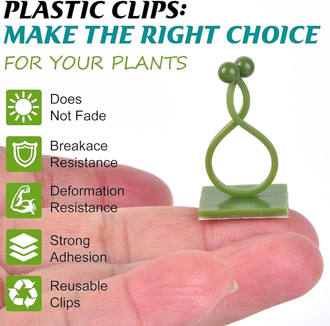 ALLWIN Plant Climbing Wall Clips - 120Pcs,Plant Hooks for Vines, Money Plant Clips