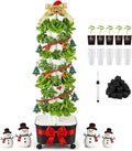 BAOSHISHAN Vertical Hydroponic Garden Tower, 40 Pods 8 Tiers Hydroponics Tower Outdoor, Vertical Hydroponic System with Water Pump for Vegetable Herb Fruit