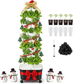 BAOSHISHAN Vertical Hydroponic Garden Tower, 40 Pods 8 Tiers Hydroponics Tower Outdoor, Vertical Hydroponic System with Water Pump for Vegetable Herb Fruit