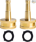 Hourleey 2Pack 2" Jet Sweeper Brass Nozzle for Garden Hose, Heavy Duty Water Hose Sweeper with 3/4" Hose Thread Inlet, for Garden Hose, Car Wash with 2 rubber washers