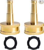 Hourleey 2Pack 2" Jet Sweeper Brass Nozzle for Garden Hose, Heavy Duty Water Hose Sweeper with 3/4" Hose Thread Inlet, for Garden Hose, Car Wash with 2 rubber washers