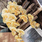2 Simulation Butterfly Orchid Artificial Fake Flowers Decorative Living Room Bedroom Fake Flowers (Yellow)