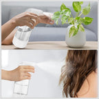 Worldgsb 2 Pack Glass Spray Bottles with Silicone Sleeve, 16 oz Empty Refillable Containers with Adjustable Spray Nozzles, Spray Bottles for Hair, Cleaning Solutions and Plants White