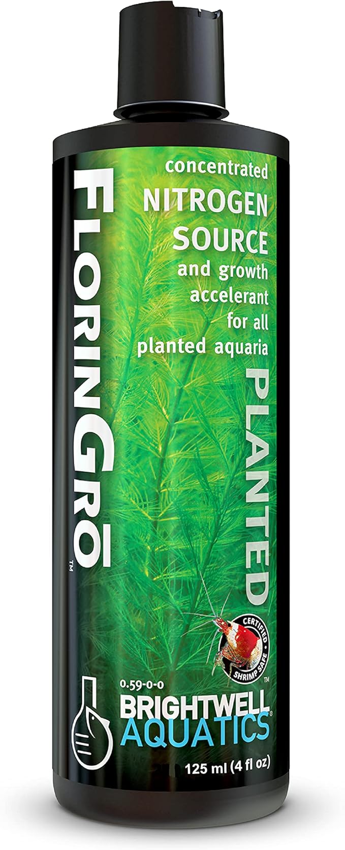 Brightwell Aquatics Shrimp FlorinGrō+ – Nitrate-Based Plant Supplement for Shrimp Aquariums – Supports Growth, Chlorophyll & Vibrant Foliage – Copper-Free, 125 ml