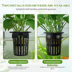 Xthrotsenk 2 Pcs Aquarium Plant Holder with 3 Size Hooks Hanging Fish Tank Plant Holder with 16 Hooks 4 Suction Cups for Fish Tank Cultivation Aquascape Decorations White Black