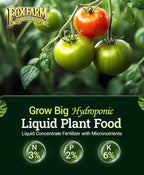 FoxFarm Grow Big Hydroponic Plant Food - 3-2-6 Liquid Plant Fertilizer for Lush Vegetative Growth in Hydroponic Systems - Liquid Concentrate with Earthworm Castings & Micronutrients - 2.5 Gallons