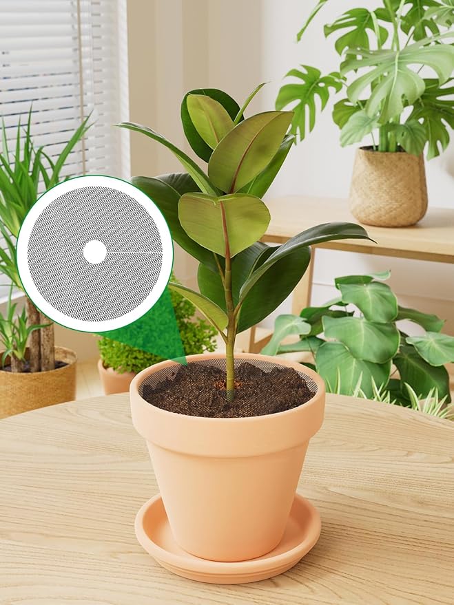 Augshy 11.8 Inch Plant Pot Grids, 4 PCS Plastic Cuttable Plant Pot Soil Covers Soil Digging Avoid from Animals Plant Protection for Flower Pots Indoor and Outdoor Garden Supplies