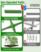 Joyhalo Cucumber Trellis for Raised Bed, U-Shape Garden Trellis for Climbing Plants Outdoor, 51 * 35 * 48in Metal Arch Vegetables Trellis, Plant Support for Vegetable Vine Pea Bean Tomato