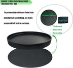 Yukfona Ceramic Plant Saucer Black Deep Pot Tray - 1 Pack 15 inch, Planter Saucers Water Drip Trays for Indoors Outdoor, Thick Durable Sturdy Flower Pot Saucers for Glazing Pots Base(15"/13.5"-Size)