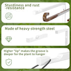 Plant Hangers Outdoor Indoor, 4 Pack 8" Plant Hooks for Hanging Bird Feeder Flower Basket Wind Chime Solar Lantern, Wall-Mounted Decorative Hook, Heavy Duty Rust-proof Steel Bracket for Hanging Plants