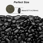 Garden Landscaping Stones,Landscaping Pebbles,River Rocks,Decorative Ornamental Pebbles,Gravel Filler for Home Decoration Flower Bed Fish Tank Plants Vases Succulents (1, Black, 1 Pound)