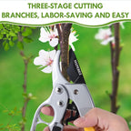 Premium Germany Pruning Shears, Work 3 Times Easier, Pruners Heady Duty, Sharp Garden Clippers Cut Fresh Flower, Hedge, Herb, Indoor Plants, Gardening Tools Scissors, Arthritis Weak Hand Snips