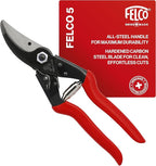Felco F5 Pruning Shears – 8.9" All Steel Large Swiss-Made Garden Clippers| Hand Pruners for Garden & Landscape | Garden Tool Cutter with Precision Bypass Blade, Forged Aluminum Body, Replaceable Parts
