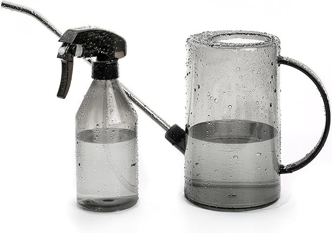 Watering Can Indoor, Small Watering Cans for House Plants, Succulents and Flowers, Long Spout, 1 Liter, with Bonus Plant Mister Spray Bottle