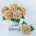 ZYTUYO 5 Pcs Champagne Mauve Silk Hydrangeas Artificial Flower Boho Dried Touch 20'' Faux Hydrangeas for Indoor Home Decor Kitchen Living Room Outdoor Porch Wedding Flower Arrangement