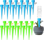 Suyeah 24PCS Self Watering Spikes for Plant,Indoor & Outdoor Automatic Plants Waterer,Plug-in Device with Adjustable Valve Switch, Self Watering Planter Insert