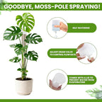 Moss Pole Monstera Plant Support, 2Pack 17 Inch Self Watering Moss Pole for Climbing Plants, Stackable & Refillable Plastic Moss Poles for Garden Potted Planter, Pothos