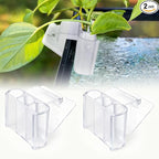 2 Pack Hanging Aquarium Plant Holder – 3 Holes Aquatic Plant Cups, Fish Tank Holder for Aquatic Plants, Ideal for Aquarium Tank Decoration(Transparent)