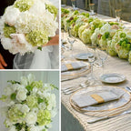 65Pcs Green Hydrangea Artificial Flowers Bulk，Realistic Silk Fake Flowers with Stems，Faux Hydrangea Flowers for Wedding Home Decor Centerpieces Living Room Garden Party Baby Shower Decoration