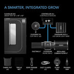 AC Infinity AI Grow System PRO 4x4, 4-Plant Kit w/WiFi App, Includes Dynamic Self Learning AI Controller, LM301H EVO LED Lighting, 2000D Mylar Tent w/Lab-Tested Reflectivity, Largest Zippered Window