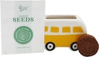 BUZZY Seeds Mini Ceramic Flower Bus Grow Kit, 4-Pack – Colorful Retro Bus Planters with Daisy, Cosmos, Calendula & Coneflower Seeds, All-in-One Seed Starter Gift Set
