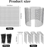 30 PCS Round Plant Protector from Animals, 12 Pack 12'' x 12'' Metal Plant Cages，30Pcs Metal Mesh to Keep Animals Out, Garden Protection Bunny Barricades, Wire Plant Protectors for Rabbit Chicken Duck