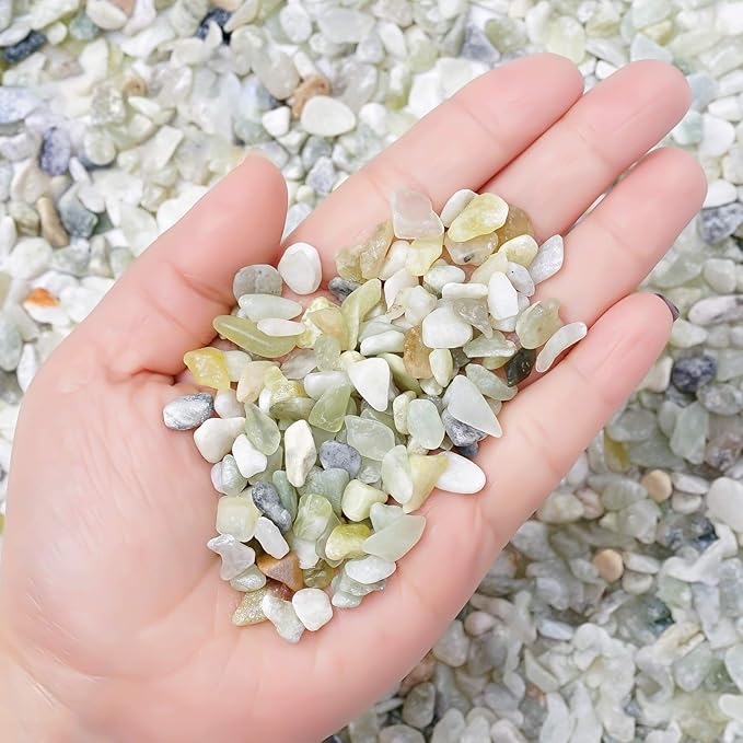 5LB Succulent and Cactus Bonsai DIY Rocks, Jade Bean Pebbles, Natural Decorative Polished Stones Vase Fillers Gravel for Plants，Terrarium , Fairy Gardening, Indoor Outdoor Decor Ornamental Stones.