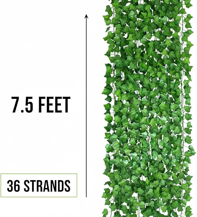 270 Feet 36 Pack Fake Vines for Room Decor, Artificial Ivy Greenery Garland Vine Leaves, for Bedroom, Garden Wall, Indoor Outdoor