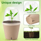 Baxrou 36 Set 3.15 Inch Peat Pots Plant Starters for Seedling with Humidity Dome,Herb Seed Starter Pots Kits, Garden Germination Nursery Pot wit 36 Plant Labels, 2 Transplant Tools.