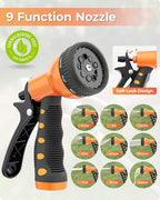 Ayleid Retractable Garden Hose Reel,1/2 in x 65 ft Wall Mounted Hose Reel, with 9- Function Sprayer Nozzle, Any Length Lock/Slow Return System/Wall Mounted/180°Swivel Bracket (Black)