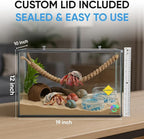 EctoTherm Hermit Crab Tank - 10 Gallon Tank with Lid - Complete Hermit Crab Cage for Large & Small Crabs - Glass Tank