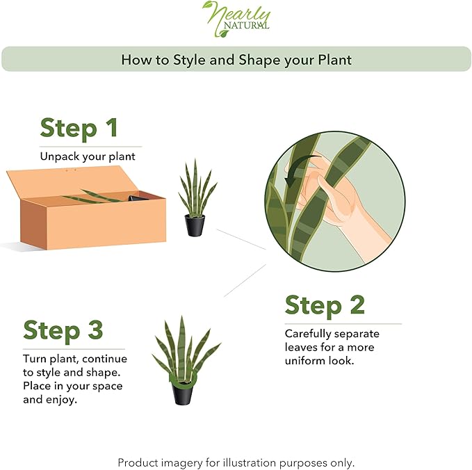 Nearly Natural 46in Artificial Snake Plant, Sansevieria Faux Greenery for Indoor Home Office Decor