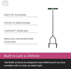 Yard Butler Manual Lawn Coring Aerator, ID-6C - Lawn Care Tool for Aerating - Long-Handled - Power-Coated Steel Construction - Comfortable Cushioned Handles Garden Tool - Easy to Use