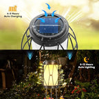 Outdoor Solar Lights with Plant Stands, Outdoor Floor Lamps for Yard Deck Patio Porch Walkway Driveway Garden Decor