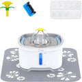Wonder Creature Cat Water Fountain Stainless Steel, 84oz/2.5L Automatic Pet Water Fountain with Water Level Window and LED Light for Water Shortage Alert