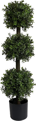 ALL SEASON GREEN 3ft Artificial Outdoor Boxwood Topiary Trees, UV Resistant, Indoor and Outdoor Fake Trees Patio Display Plants