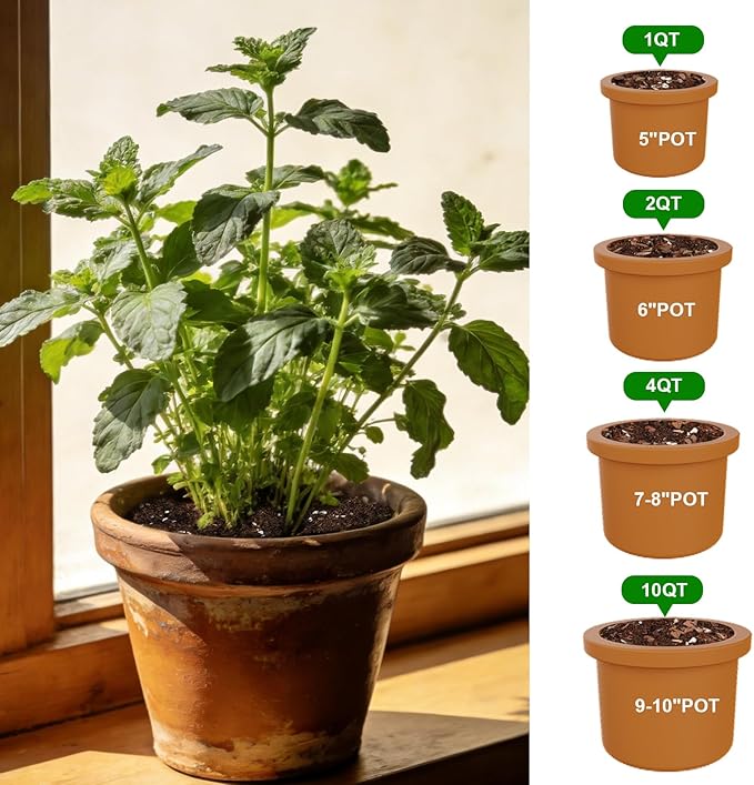 Organic Potting Soil Mix for Indoor Plants & Herb Gardens 4qt- All-Purpose Nutrient-Rich Natural Soil